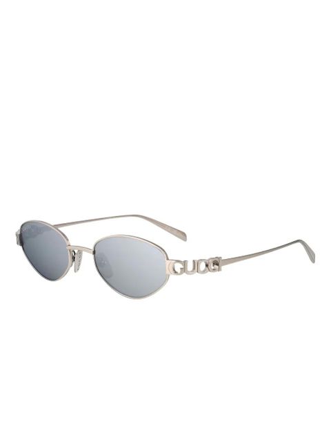 Gucci Eyewear oval-frame sunglasses - Silver - zdjęcie produktu nr 2