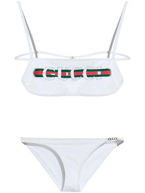 Gucci Gucci-print stretch-jersey bikini - White