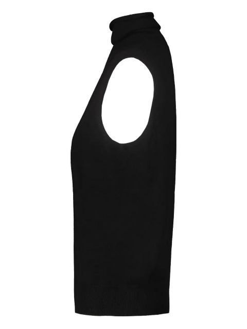 The Row roll-neck cashmere vest - Black