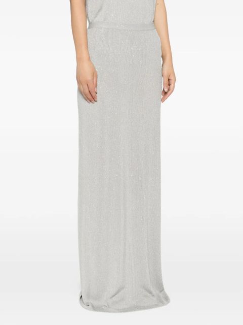 TOM FORD sequin-embellished ribbed skirt - Grey
