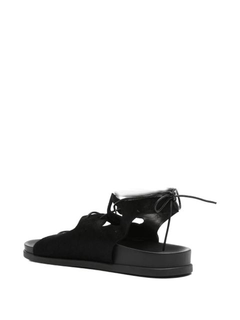 Ancient Greek Sandals trata pony lace-up sandals - Black