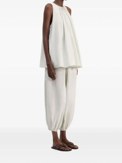 LouLou de Saison Liao gathered flaring blouse - Neutrals