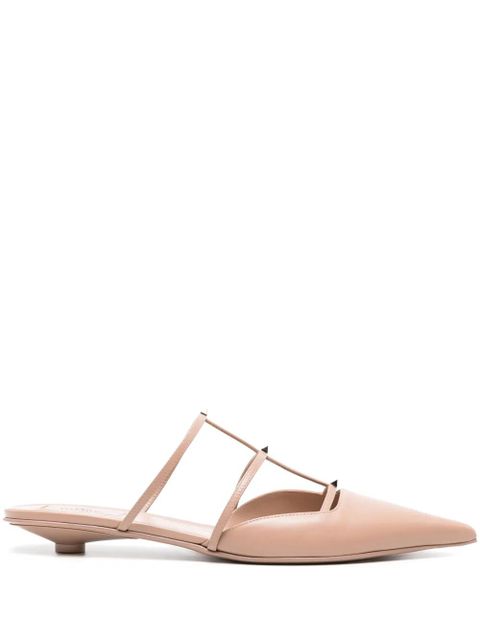 Valentino Garavani Rockstud Wispy leather mules - Neutrals - zdjęcie produktu nr 1