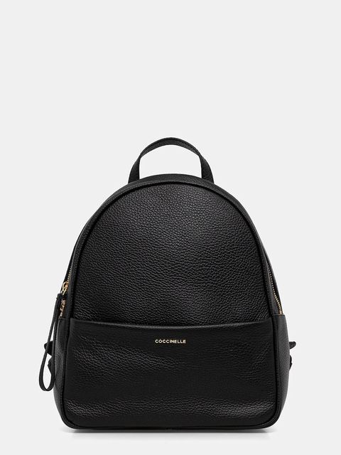 Coccinelle plecak skórzany NORY damski kolor czarny mały gładki E1 U45 14 02 01 - zdjęcie produktu nr 1