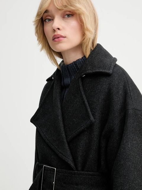 IRO płaszcz z wełną kolor szary WP137MEALIA