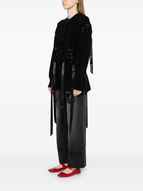 Simone Rocha ribbon corset cardigan - Black