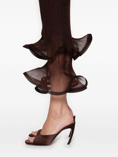 Simkhai ruffled selena midi dress - Brown