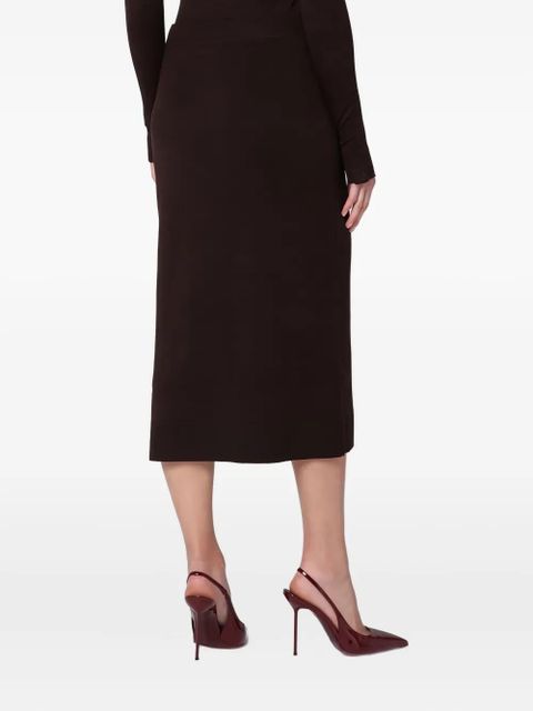 Victoria Beckham button-front knitted midi skirt - Brown
