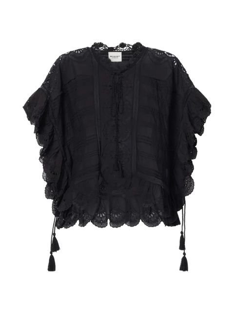 MARANT ÉTOILE lace-trim blouse - Black - zdjęcie produktu nr 1