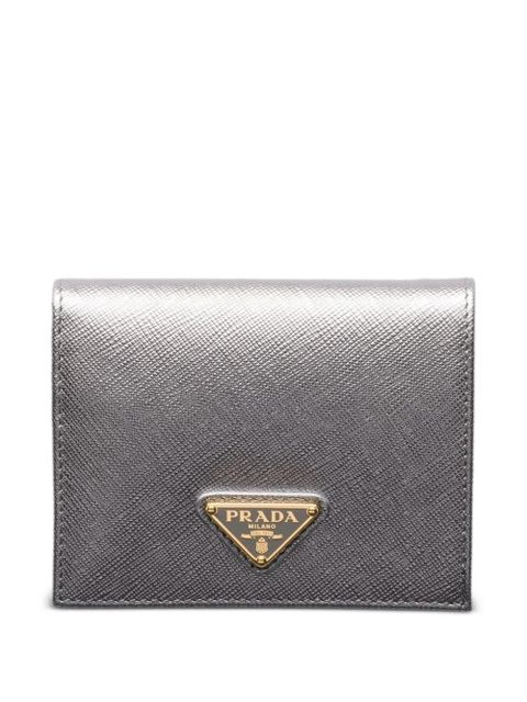 Prada triangle-logo leather wallet - Grey - zdjęcie produktu nr 1