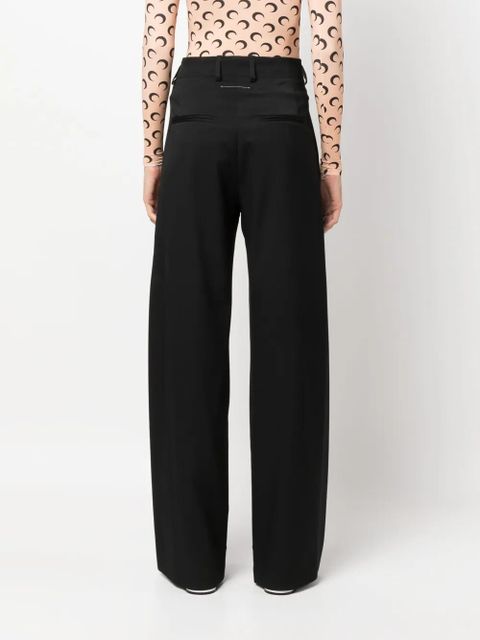 MM6 Maison Margiela single-stitch logo wide-leg trousers - Black