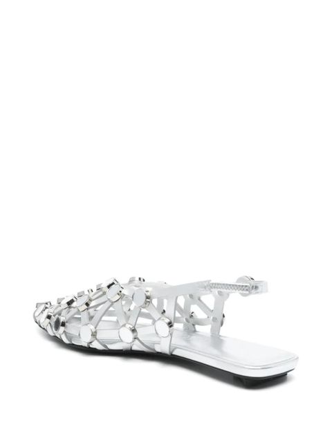The Attico Grid ballet flats - Silver