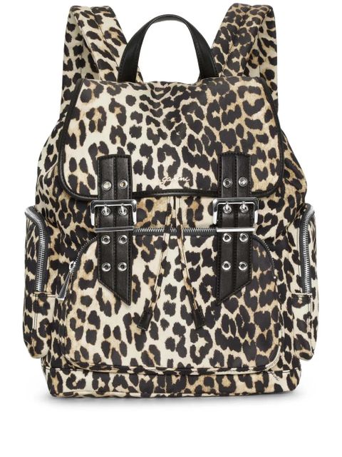 GANNI leopard-print backpack - Brown - zdjęcie produktu nr 1