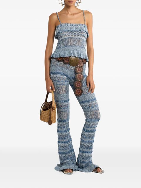 ETRO crocheted flared trousers - Blue - zdjęcie produktu nr 2