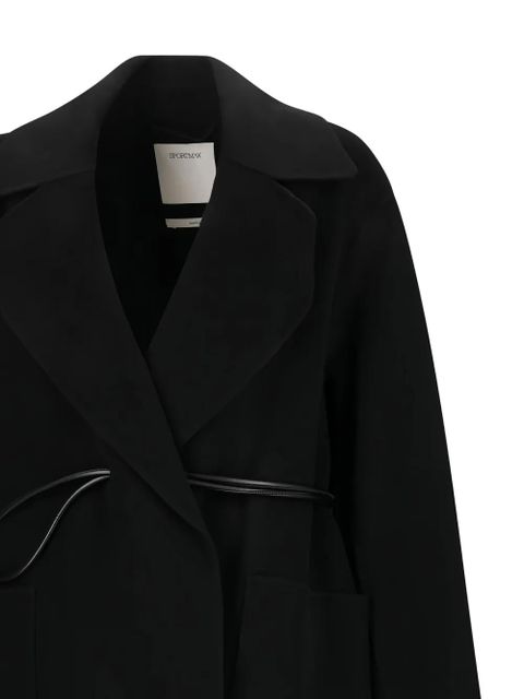 Sportmax tie-cord detail single-breasted coat - Black