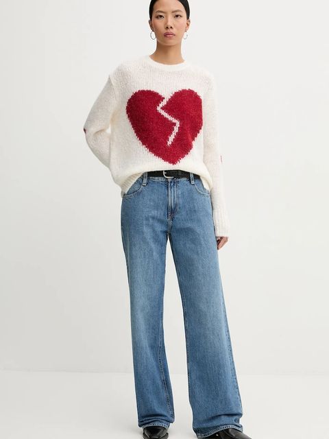 AllSaints sweter z dodatkiem wełny LUVHEART damski kolor biały ciepły W078KC - zdjęcie produktu nr 2