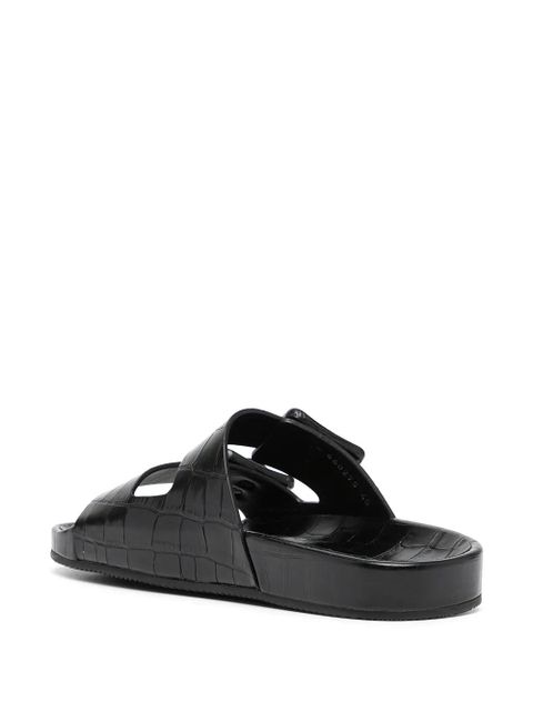 Balenciaga Mallorca crocodile-effect sandals - Black