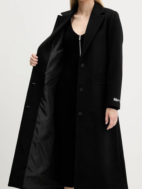 Karl Lagerfeld Jeans płaszcz kolor czarny A4W15056