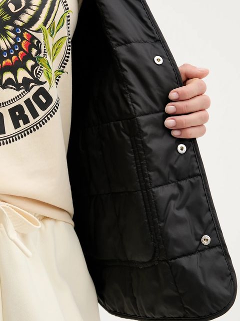 adidas Originals kurtka Quilted Liner kolor czarny przejściowa oversize JX8823