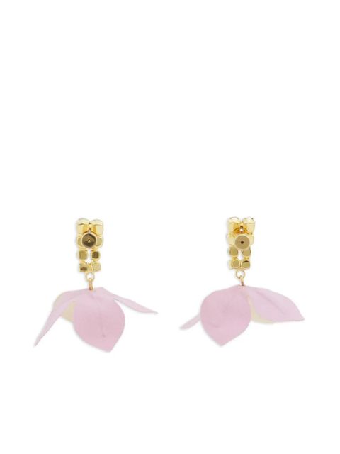 Marni rhinestone flower-pendant earrings - Gold