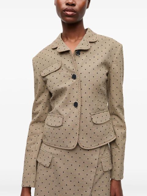 GANNI polka dot-print blazer - Neutrals