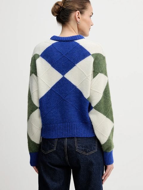 Tommy Hilfiger sweter z dodatkiem alpaki damski kolor niebieski WW0WW47464