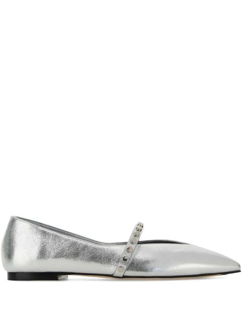 Alexander McQueen leather studded ballerina shoes - Silver - zdjęcie produktu nr 1