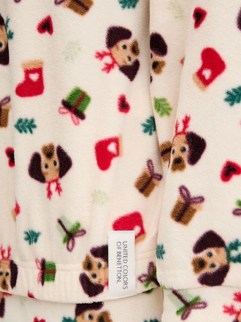 United Colors of Benetton longsleeve piżamowy damska kolor beżowy 39EZ3M087