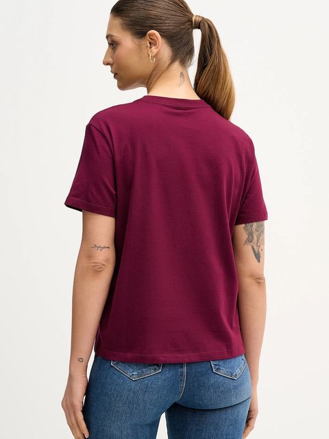 Calvin Klein Jeans t-shirt bawełniany damski kolor fioletowy LV047E804G