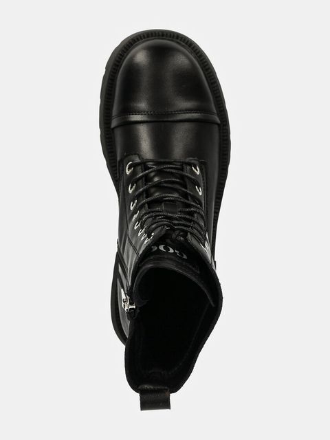 GOE workery skórzane damskie kolor czarny na platformie ocieplone OO2N4123 BEIGE