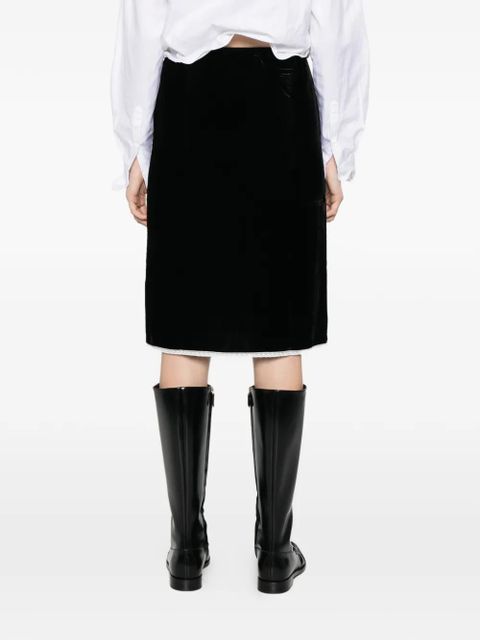 Prada velvet midi skirt - Black