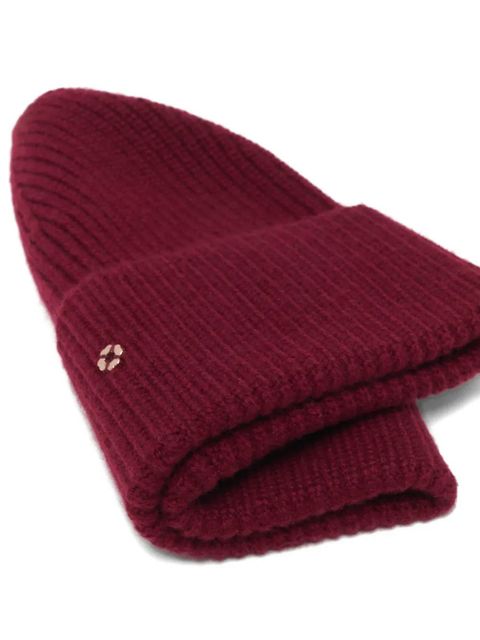 Maje ribbed embellished beanie hat - Red