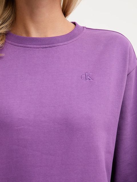 Calvin Klein Jeans bluza damska kolor fioletowy gładka LV047B236G