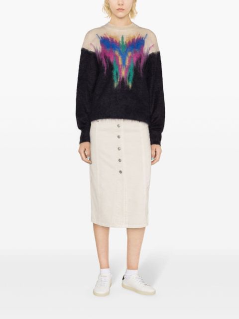 MARANT ÉTOILE Vandy midi denim skirt - Neutrals