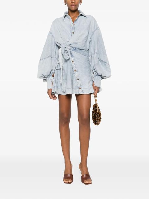 ZIMMERMANN buttoned wrap mini dress - Blue - zdjęcie produktu nr 2