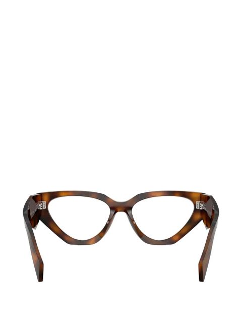 Prada Eyewear geometric-frame glasses - Brown - zdjęcie produktu nr 2