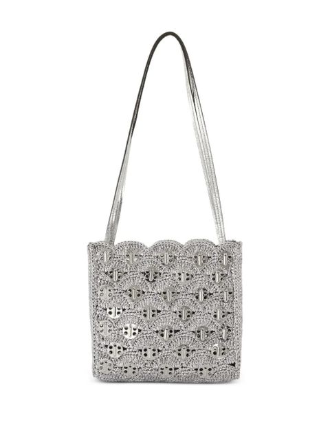 Rabanne scalloped-edge metal-detail shoulder bag - Silver