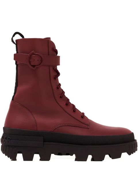Moncler Carinne lace-up buckle boots - Red