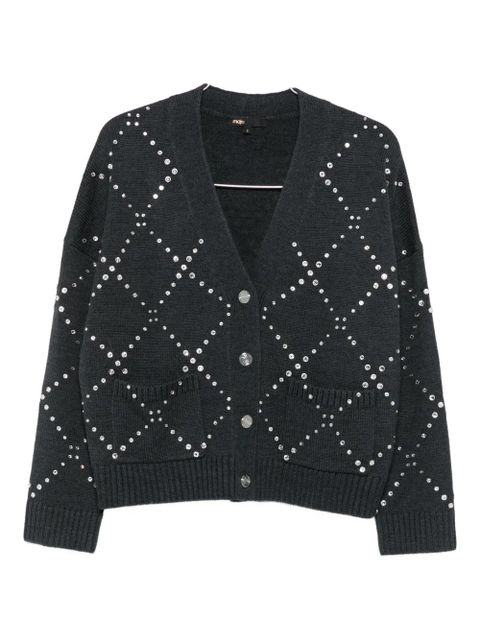Maje diamond-pattern studded cardigan - Grey - zdjęcie produktu nr 2