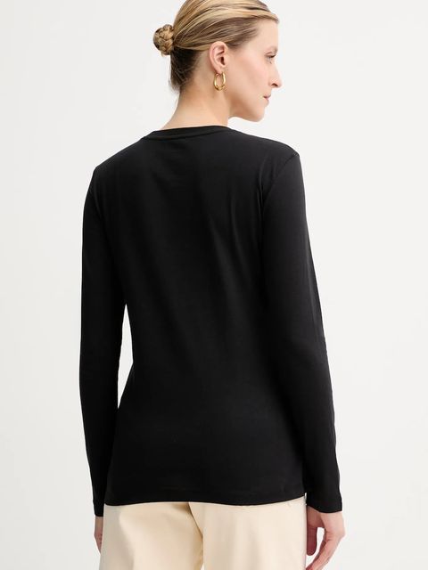 Armani Exchange longsleeve bawełniany kolor czarny 6DYT38 YJDGZ