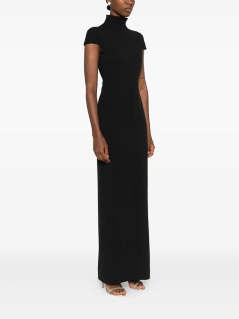 Solace London Lang high-neck short-sleeve maxi dress - Black