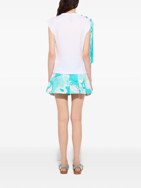 PUCCI lace-up cotton T-shirt - White