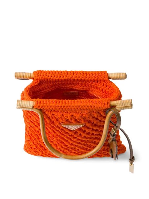 Prada mini crochet tote bag - Orange