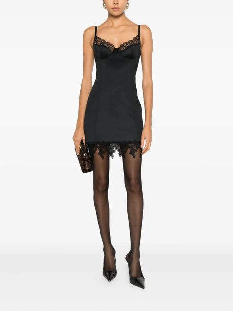 Blumarine lace trim dress - Black