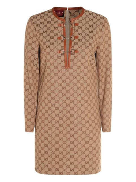 Gucci GG canvas long-sleeve mini dress - Neutrals - zdjęcie produktu nr 1