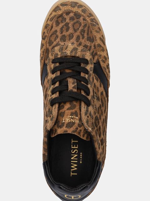 Twinset sneakersy zamszowe damskie kolor beżowy 252TGT020