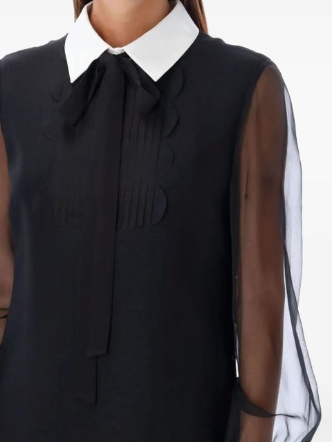 Valentino Garavani sheer sleeves dress - Black