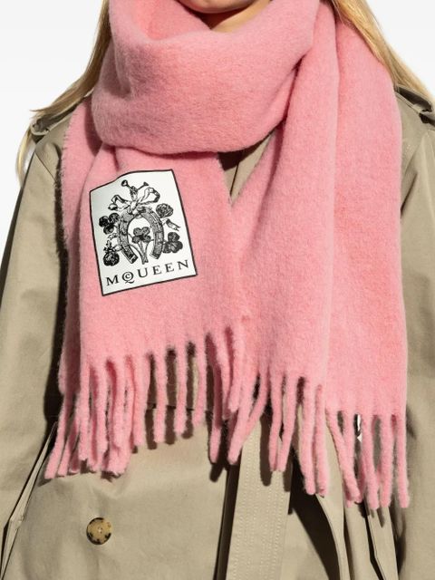Alexander McQueen wool-blend scarf - Pink