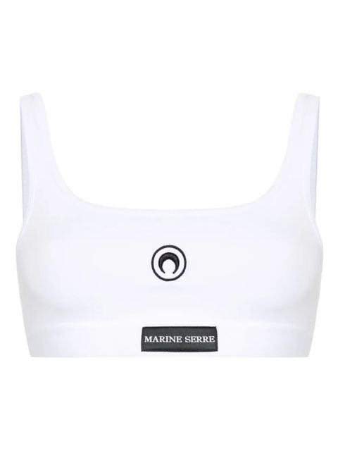 Marine Serre Crescent Moon-embroidered bra - White - zdjęcie produktu nr 1
