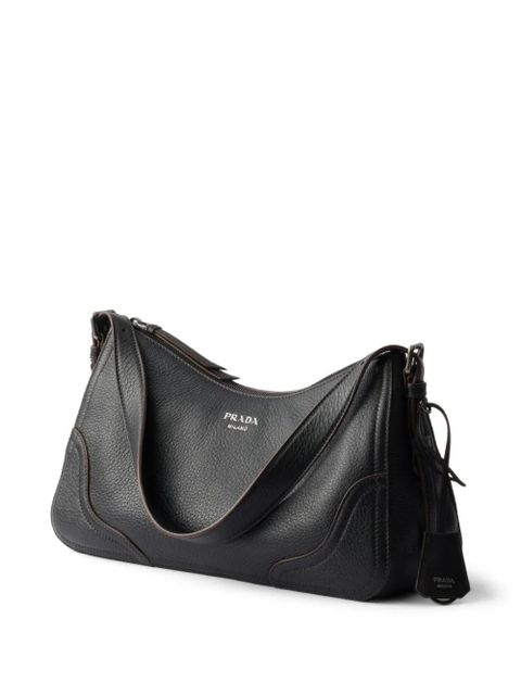 Prada Aimèe large leather shoulder bag - Black